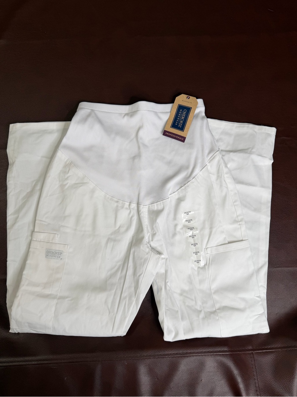Cherokee women’s  White Maternity scrub Pants